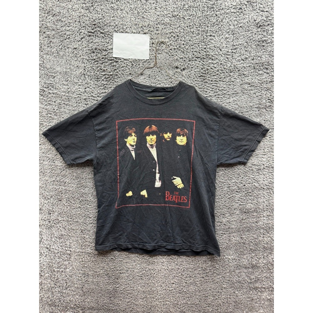 Vintage 2003 Apple Corps The Beatles Graphic Short Sleeve T-Shirt Black Size M/L